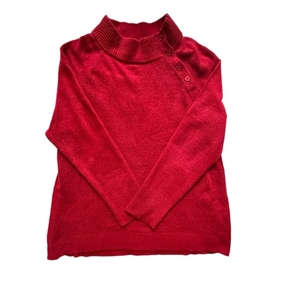 Talbots Red Mock Neck. Size XL. - Picture 7 of 9